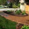 Landscaping yard with stamped concret