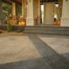 Concrete patio with borders